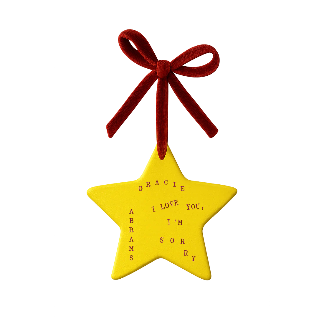 I Love You, I’m Sorry Ceramic Star Ornament - Image 2