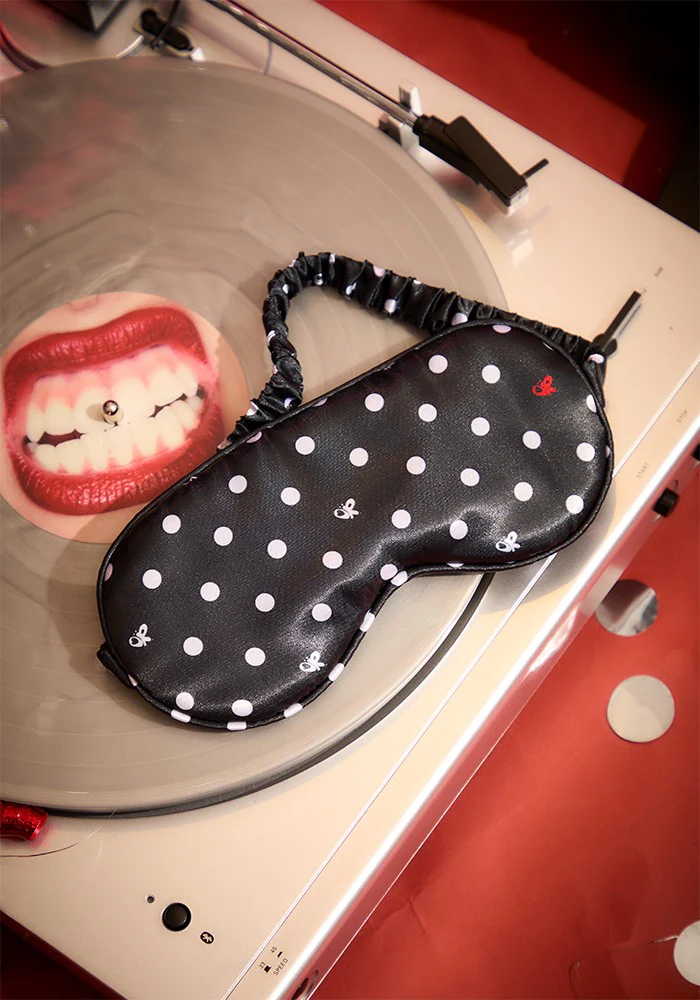 Black Polka Dot OR Pajama + Sleepmask Set - Image 10