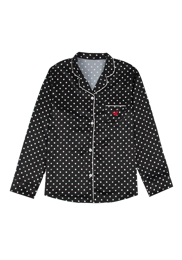 Black Polka Dot OR Pajama + Sleepmask Set - Image 2