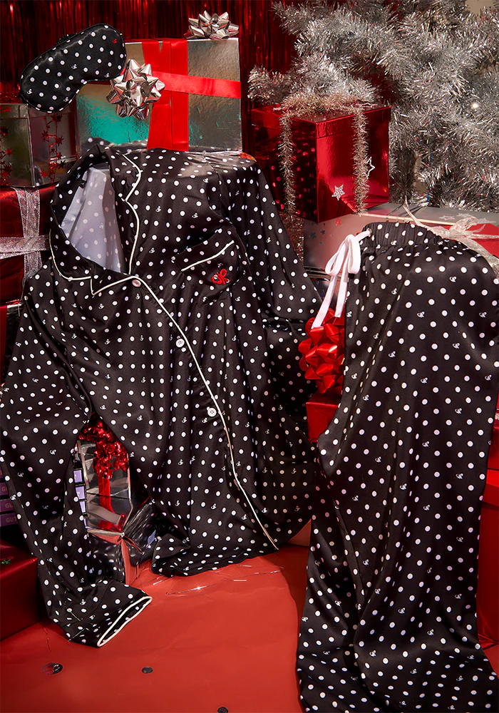Black Polka Dot OR Pajama + Sleepmask Set - Image 8