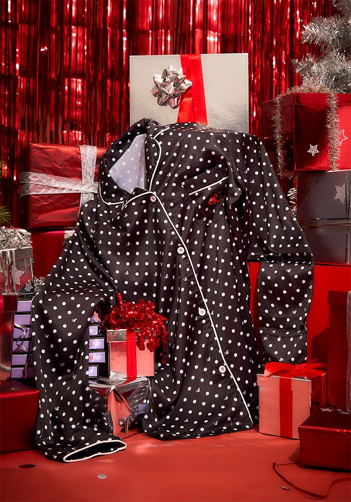 Black Polka Dot OR Pajama + Sleepmask Set - Image 9